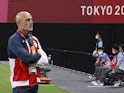 Spain coach Luis de la Fuente reacts on July 22, 2021