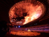 A shot of the Tokyo 2020 Olympics opening ceremony