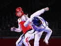 Bianca Walkden of Britain in action against Cansel Deniz of Kazakhstan at the Tokyo 2020 Olympics on July 27, 2021