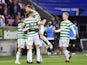 Celtic's Callum McGregor celebrates scoring their first goal with teammates  on July 28, 2021