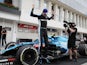 Esteban Ocon celebrates winning the Hungarian Grand Prix on August 1, 2021