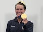 Flora Duffy celebrates triathlon gold at the Tokyo 2020 Olympics on July 27, 2021