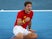 Pablo Carreno of Spain celebrates after winning his bronze medal match against Novak Djokovic of Serbia at the Tokyo 2020 Olympics on July 31, 2021