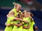 Fridolina Rolfo of Sweden celebrates scoring their third goal with teammates on July 24, 2021
