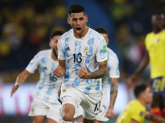Cristian Romero in action for Argentina in June 2021