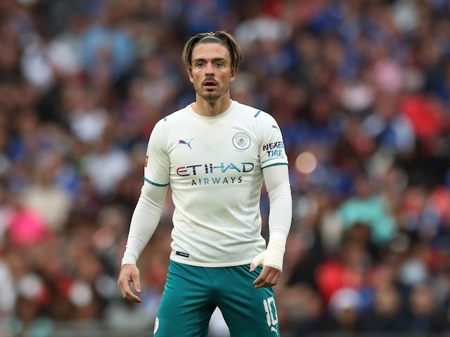 Manchester City's Jack Grealish in action on August 7, 2021