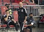 Toronto FC interim head coach Javier Perez looks on during the first half against New York City FC at BMO Field on August 7, 2021