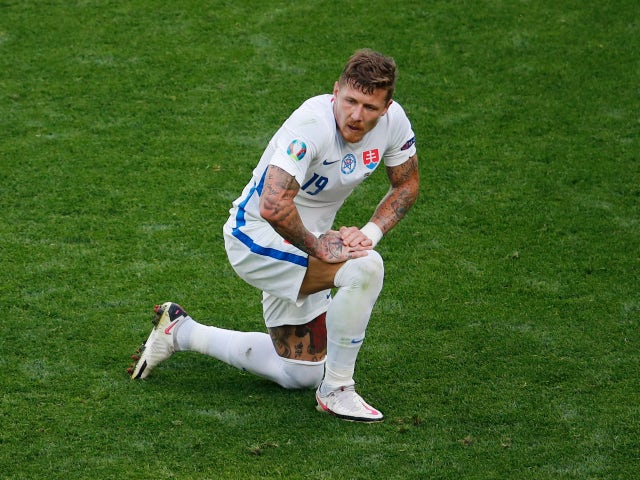 Juraj Kucka en action pour la Slovaquie en juin 2021