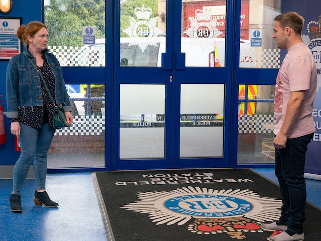 Fiz and Tyrone on the second episode of Coronation Street on August 16, 2021