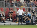 New York City head coach Ronny Deila shouts to his team during the first half against Toronto FC at BMO Field on August 8, 2021