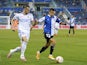 Real Madrid's Gareth Bale in action with Deportivo Alaves' Pere Pons in La Liga on August 14, 2021