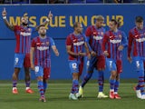 Barcelona's Memphis Depay celebrates scoring against Juventus on August 8, 2021