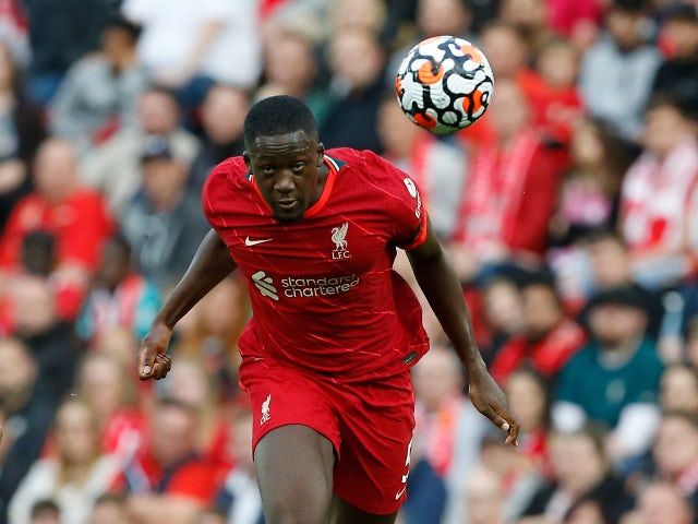 Ibrahima Konate in action for Liverpool in August 2021