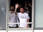 Lionel Messi waves as he arrives in Paris pictured on August 10, 2021