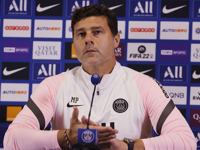 Paris Saint-Germain (PSG) coach Mauricio Pochettino during the press conference on August 13, 2021