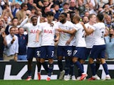 Son Heung-min celebrates scoring for Tottenham Hotspur against Manchester City in the Premier League on August 15, 2021