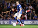 Bournemouth's Dominic Solanke scores against Birmingham City in the Championship on August 18, 2021