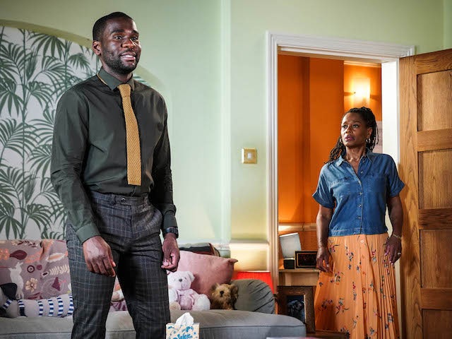 Isaac and Sheree on EastEnders on September 2, 2021