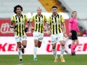 Fenerbahce's Ozan Tufan celebrates scoring their first goal against Besiktas in the Super Lig in March 2021