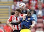 Manchester United's Paul Pogba in action with Southampton's Che Adams in the Premier League on August 22, 2021