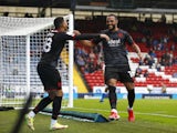 West Bromwich Albion's Matty Phillips celebrates scoring against Blackburn Rovers in the Championship on August 21, 2021