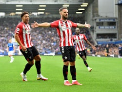 Adam Armstrong celebrate scoring for Southampton on August 14, 2021