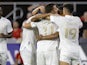 Atlanta United FC forward Josef Martinez (7) celebrates with teammates after scoring a goal against DC United at Audi Field on August 24, 2021