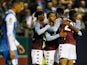 Aston Villa's Cameron Archer celebrates scoring their fourth goal against Barrow in the EFL Cup on August 24, 2021
