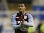 Aston Villa's Cameron Archer celebrates after the match after scoring a hat-trick on August 24, 2021