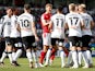 Derby County and Nottingham Forest players clash on August 28, 2021