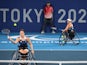 Jordanne Whiley of Britain and Lucy Shuker of Britain in action at the Paralympic Games on September 4, 2021