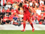 Liverpool's Roberto Firmino is substituted after an injury on August 28, 2021