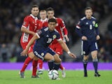 Scotland's Che Adams in action against Moldova on September 4, 2021