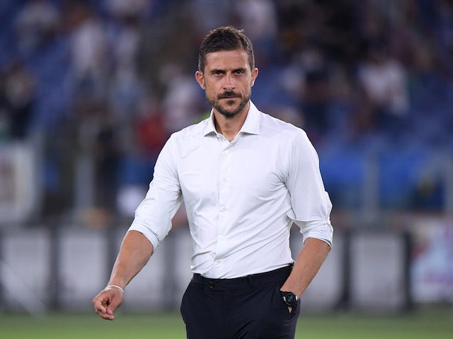 Sassuolo coach Alessio Dionisi before the match on September 12, 2021