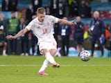 Spain attacker Dani Olmo pictured at Euro 2020 on July 6, 2021