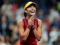 Emma Raducanu celebrates reaching the US Open final on September 10, 2021
