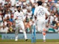 India's Virat Kohli and India's Axar Patel celebrate after England's Dawid Malan was run out on September 6, 2021