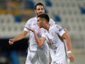 Spain's Ferran Torres celebrates scoring their second goal against Kosovo on September 8, 2021
