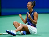 Leylah Fernandez celebrates reaching the US Open final on September 10, 2021