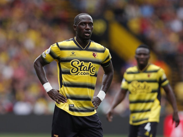 Watford's Moussa Sissoko reacts on September 11, 2021
