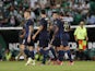 Porto's Luis Diaz celebrates scoring their first goal with teammates on September 11, 2021