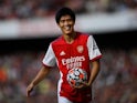 Takehiro Tomiyasu in action for Arsenal on September 11, 2021
