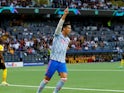 Manchester United's Cristiano Ronaldo celebrates scoring their first goal against Young Boys on September 14, 2021