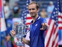 Daniil Medvedev celebrates winning the US Open on September 12, 2021