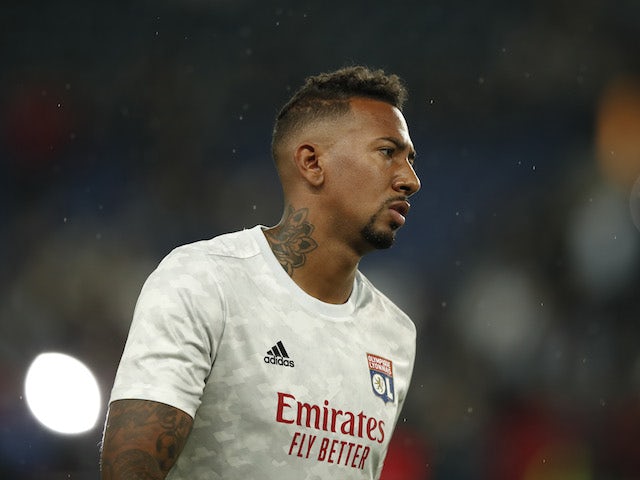 Lyon's Jerome Boateng during the warm up before the match on September 19, 2021