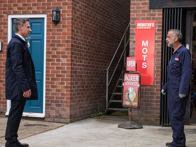 Stefan and Kim on the second episode of Coronation Street on October 1, 2021