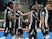 Newcastle United's Allan Saint-Maximin celebrates scoring their first goal against Leeds United in the Premier League on September 17, 2021