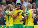 Norwich City's Teemu Pukki celebrates scoring their first goal against Watford in the Premier League on September 18, 2021