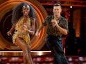AJ Odudu and Kai Widdrington during the first Strictly Come Dancing live show on September 25, 2021