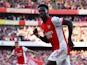 Arsenal's Bukayo Saka celebrates scoring against Tottenham Hotspur in the Premier League on September 26, 2021